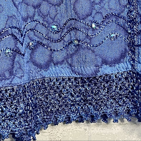 Blue Sakkas Top With Beautiful Details and Color Plus Size - Picture 10 of 11